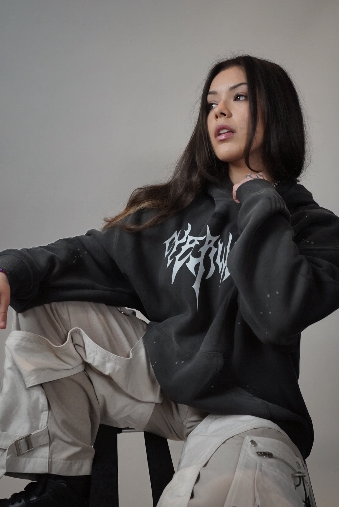 Cyber Sigil Vintage Wash Hoodie