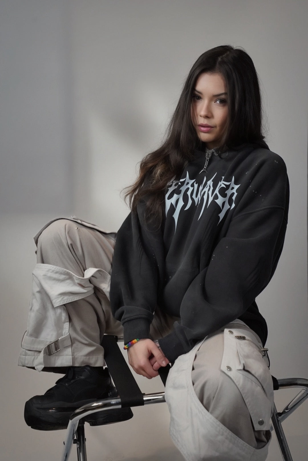 Cyber Sigil Vintage Wash Hoodie